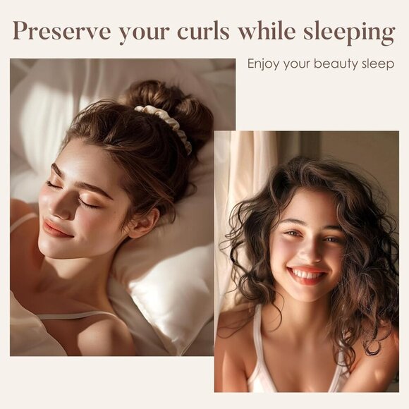 Silk Scrunchies Set of 3 Mulberry Silk No Damage Hair Ties for Women Girls main image 5